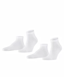 FALKE Heren Sneakersokken Happy 2-Pack Wit