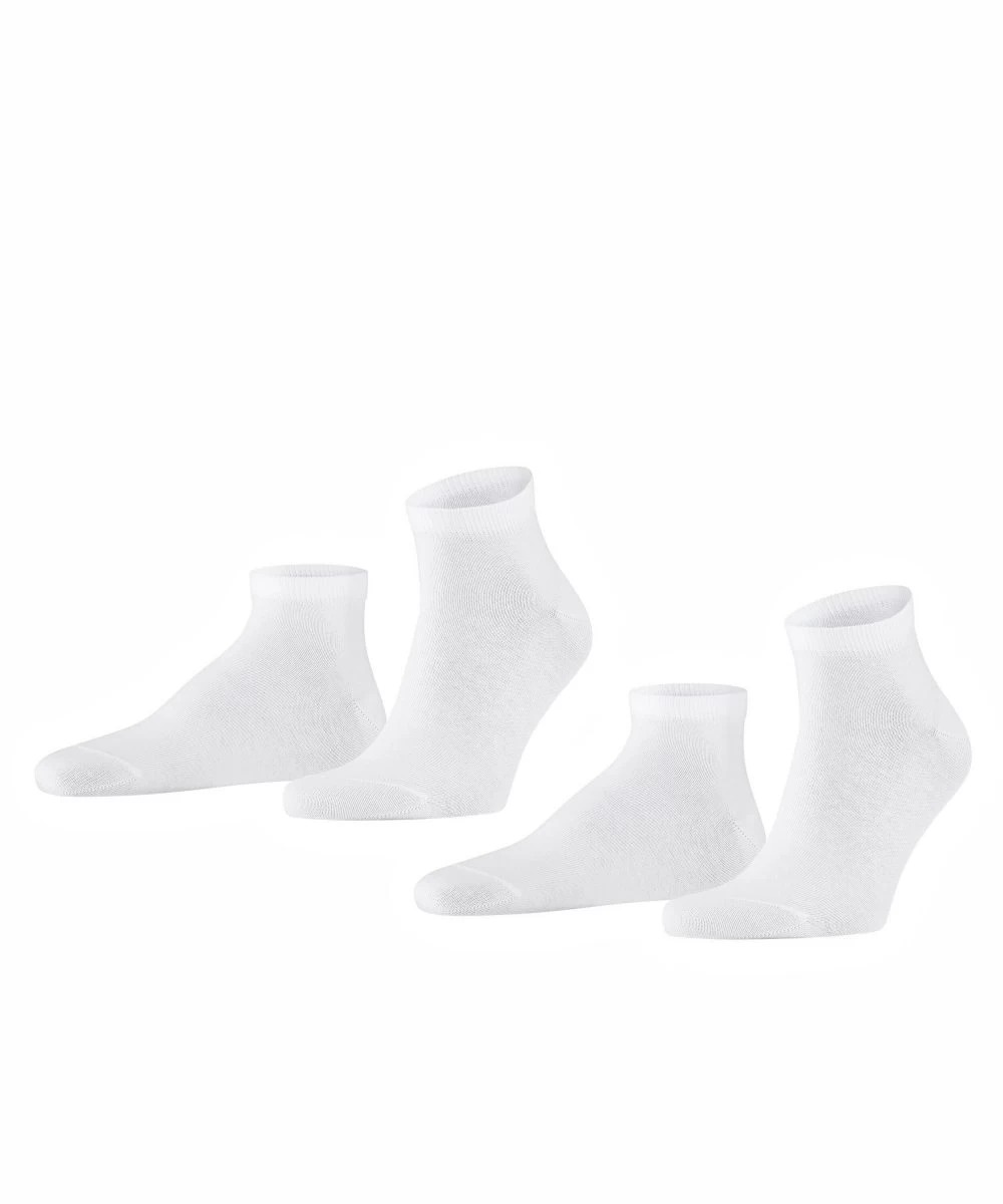 FALKE Heren Sneakersokken Happy 2-Pack Wit 1 FALKE Heren Sneakersokken Happy 2-Pack Wit