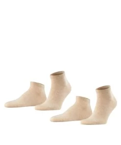 FALKE Heren Sneakersokken Happy 2-Pack Sand