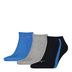 PUMA Unisex Sneakersokken 3-Pack Navy / Grey / Strong Blue