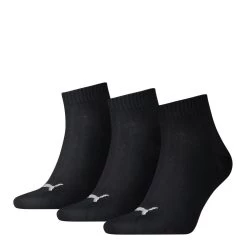 PUMA Quartersokken Unisex 3-Pack Zwart