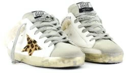 GOLDEN GOOSE SUPERSTAR SABOT WHITE LEOPARD