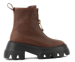 NUBIKK X PHILOU BIG ZIP BOOT BROWN -Modeboetiek Schoenenwinkel 41996