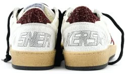 GOLDEN GOOSE BALL STAR WHITE BURGUNDY