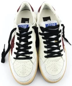 GOLDEN GOOSE BALL STAR WHITE BURGUNDY -Modeboetiek Schoenenwinkel 42640 4