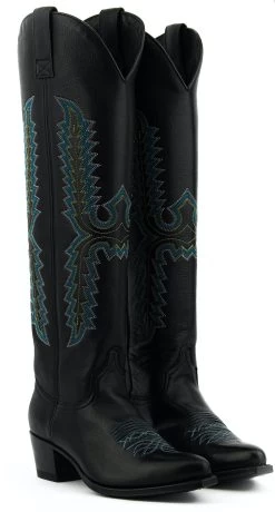 PAUL WARMER ICONIC WESTERN BOOT BLACK WATER