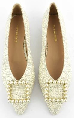 PAUL WARMER LE CARRE BALLERINA BOUCLE WHITE