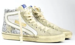 GOLDEN GOOSE SLIDE SILVER/WHITE