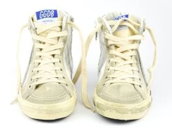 GOLDEN GOOSE SLIDE SILVER/WHITE -Modeboetiek Schoenenwinkel 42931 5