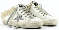 GOLDEN GOOSE SABOT WHITE SILVER