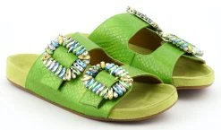 TORAL BAQUETTE JEWEL SANDAL GREEN -Modeboetiek Schoenenwinkel 43301 2