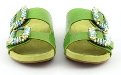 TORAL BAQUETTE JEWEL SANDAL GREEN
