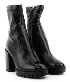 PAUL WARMER TESS PATENT STRETCH BOOTIE BLACK -Modeboetiek Schoenenwinkel 43802 2