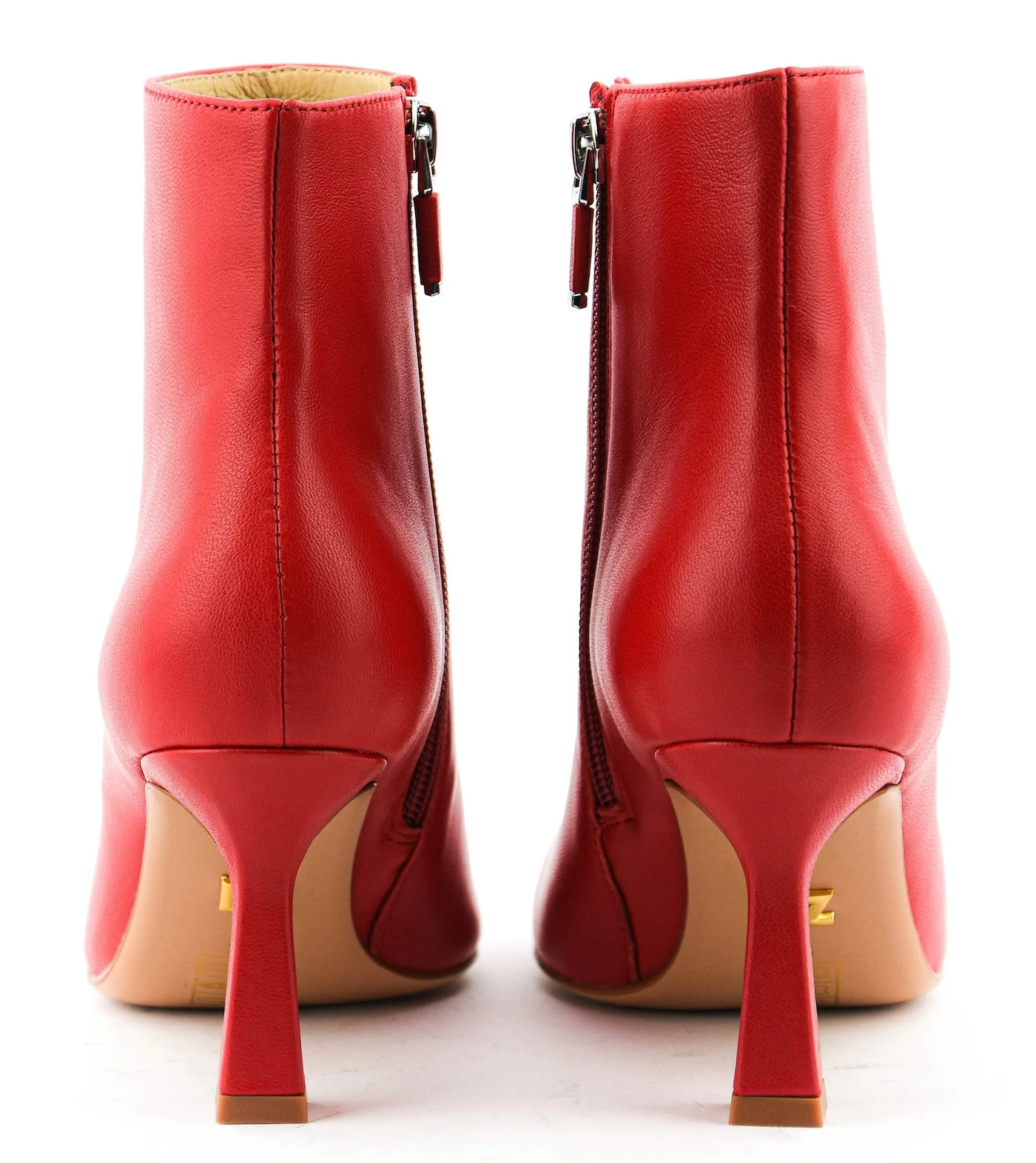 LOLA CRUZ ZIPPED ANKLEBOOT LIPSTICK RED