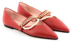 PRETTY BALLERINA ELLA PEARL CHAIN RED -Modeboetiek Schoenenwinkel 44006 3