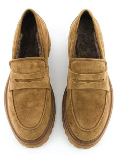 PAUL WARMER ALICIA LOAFER SHEARLING COGNAC
