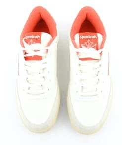 REEBOK CLUB C SNEAKER WHITE ORANGE -Modeboetiek Schoenenwinkel 44074 5