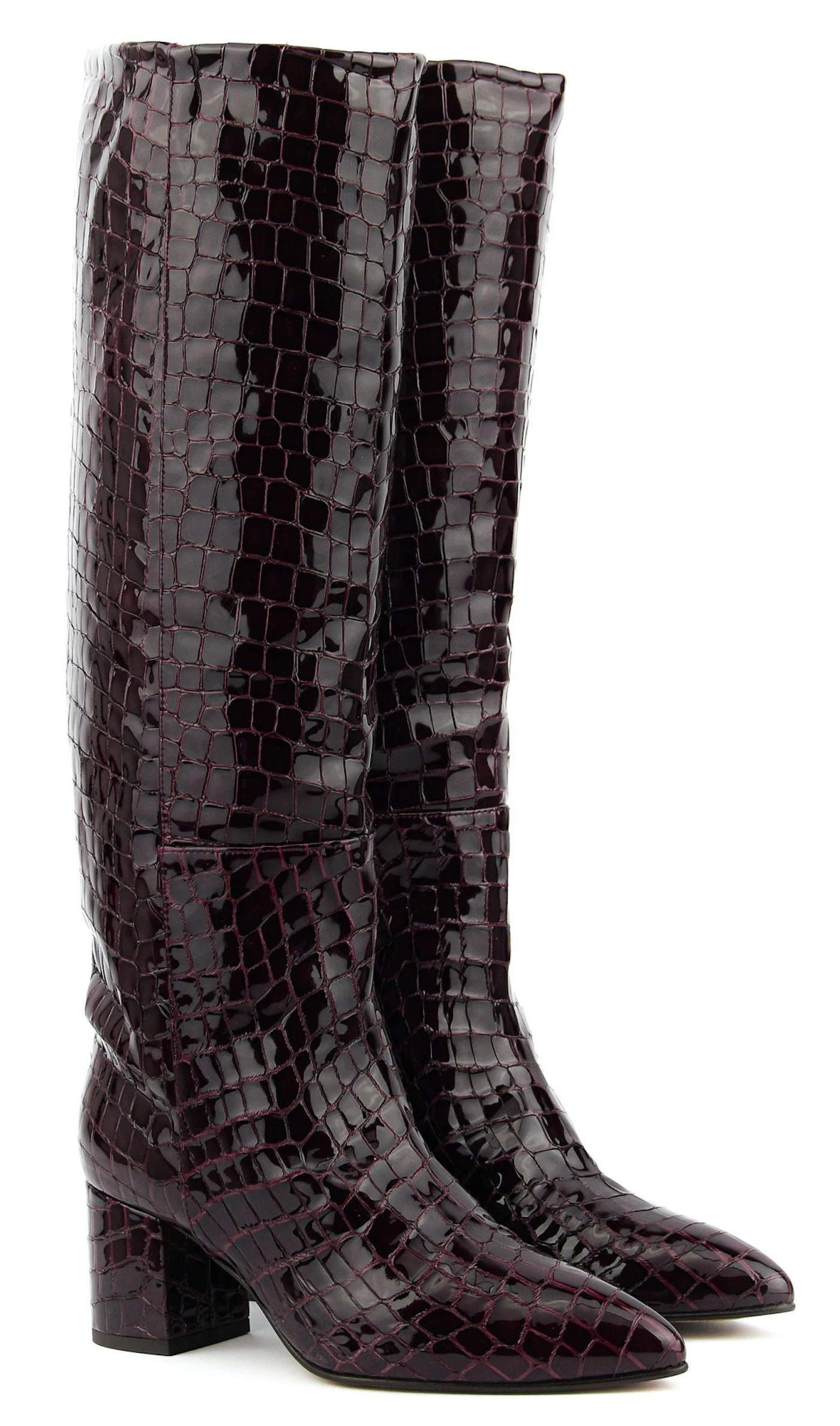 TORAL ELEGANT LONG BOOT CROC PATENT BURGUNDY