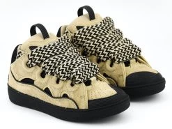 LANVIN CURB SNEAKER LIGHT BROWN/BLACK