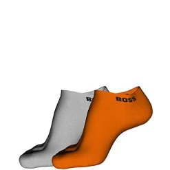 Hugo Boss Design Heren Sneakersokken 2-Pack Bright Orange