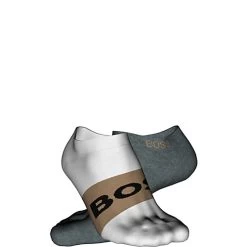 Hugo Boss Heren Sneakersokken Logo 2-pack Grey
