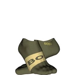 Hugo Boss Heren Sneakersokken Logo 2-pack Open Green