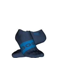 Hugo Boss Heren Sneakersokken Logo 2-pack Dark Blue