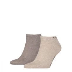 Calvin Klein Heren Sneakersokken 2-Pack Brown Melange