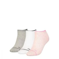 Calvin Klein Dames Sneakersokken Athleisure 3-Pack Pink Melange