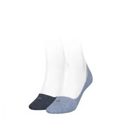 Calvin Klein Dames Footies Low Cut 2-Pack Denim Melange