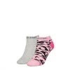 Calvin Klein Dames Sneakersokken Leopard 2-Pack Pink Melange