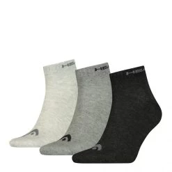 HEAD Quartersokken Unisex 3-Pack Grey Combo