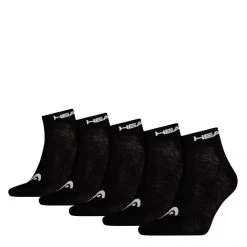 HEAD Quartersokken Unisex 5-Pack Zwart